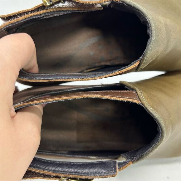 NAOT Kamsin Brown & Olive Green Leather Heeled Ankle Boots Size 41 Casual - Picture 14 of 14